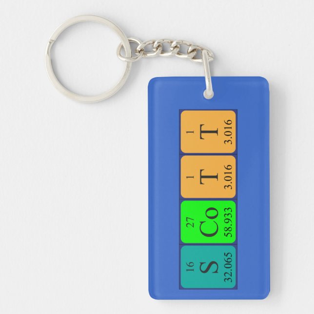 Scott periodic table name keyring (Front)