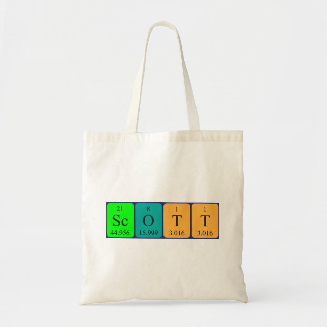 Scott periodic table name tote bag (Front)