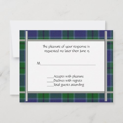 Scott Plaid Wedding RSVP Card