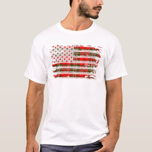 Scott Surname American Flag Scottish Clan Tartan T_Shirt
