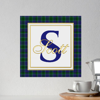 Scott Tartan Plaid Monogram Foil Prints