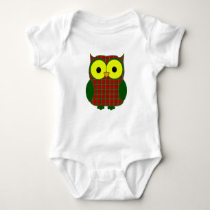 Scott Tartan Plaid Owl Baby Bodysuit