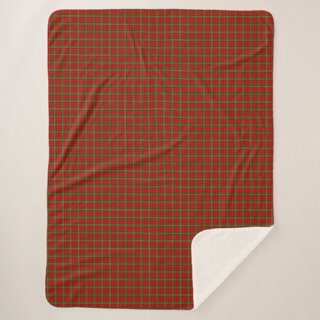 Scott tartan red green plaid sherpa blanket (Front)