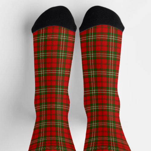 Scott tartan red green plaid socks