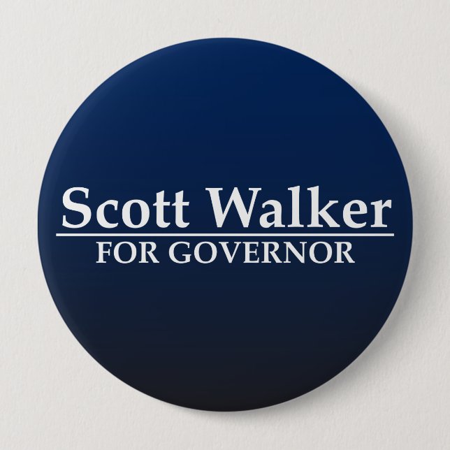 Scott Walker for Governor Button (Front)