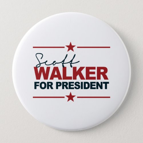 Scott Walker For President 2016 Signature Pinback Button