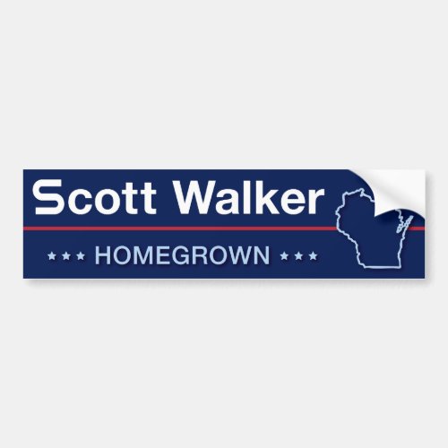 Scott Walker Homegrown in Wisconsin Bumper Sticker