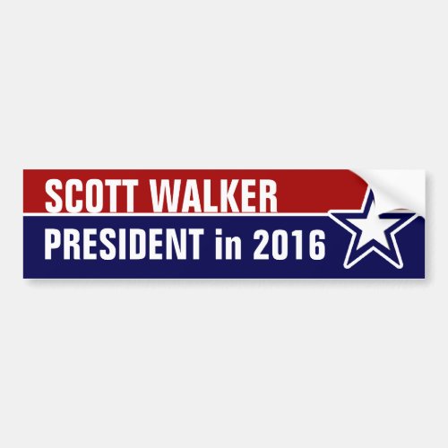 Scott Walker in 2016 Bumper Sticker