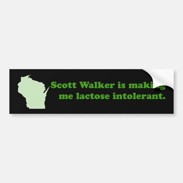 Scott Walker intolerance Bumper Sticker (Front)