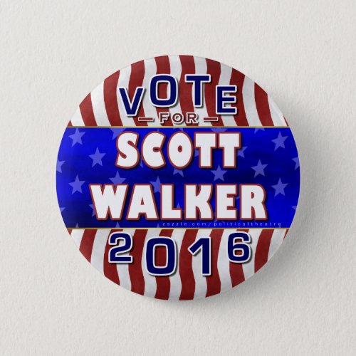 Scott Walker President 2016 Election Republican Pinback Button