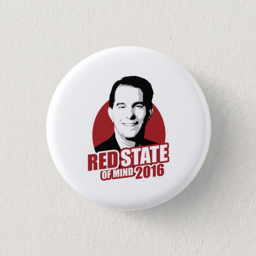 Scott Walker Red State of Mind 2016 Button