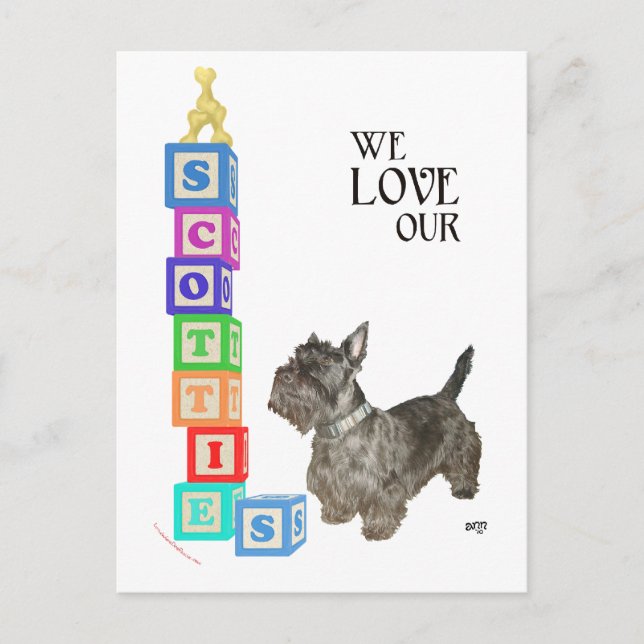 Scottie Alphabet Blocks Postcard (Front)
