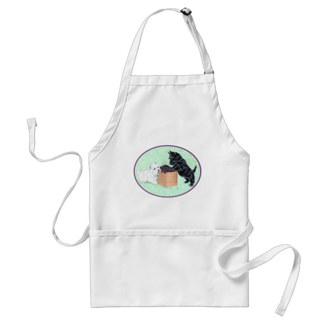Scottie and Westie Grape Harvest Adult Apron (Front)