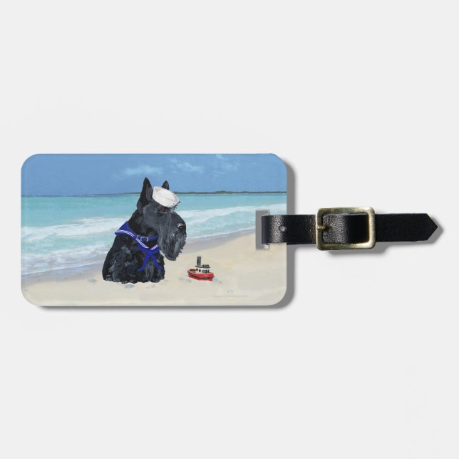 Scottie at the Beach Luggage Tag (Front Horizontal)