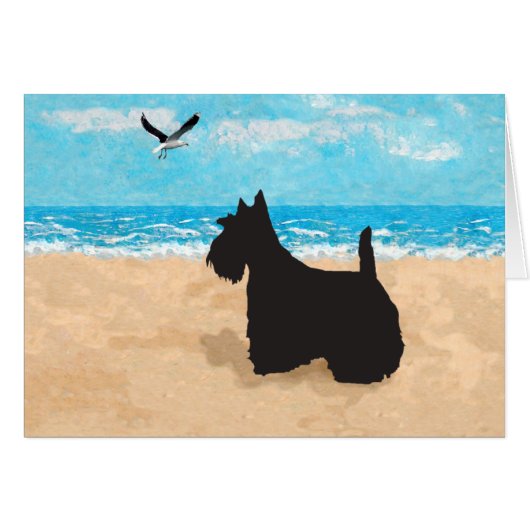 Scottie at the Beach with Seagull (Front Horizontal)