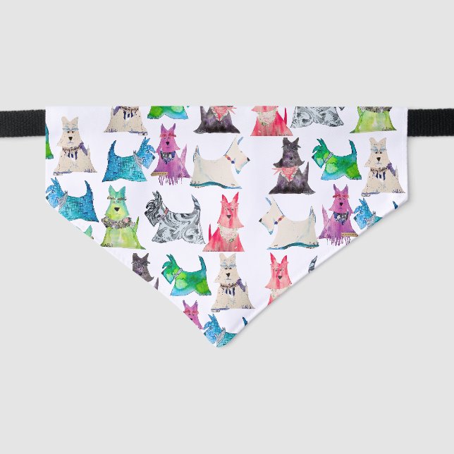 Scottie Bandana Pet Bandana Collar (Front)
