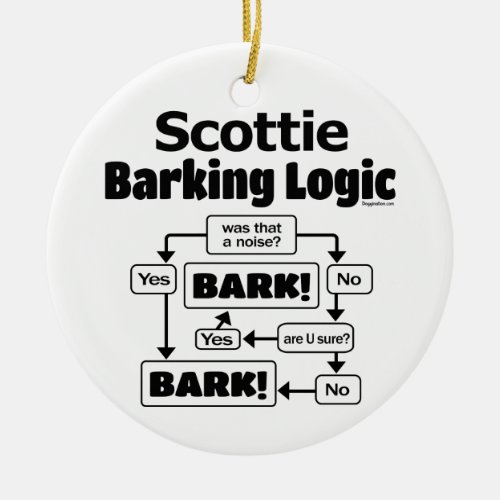Scottie Barking Logic Ceramic Ornament