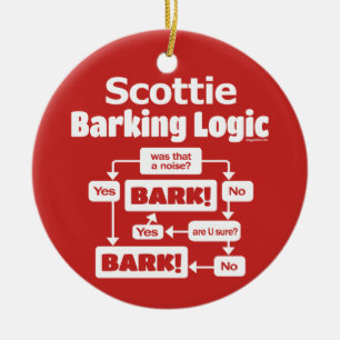 Scottie Barking Logic Ceramic Ornament