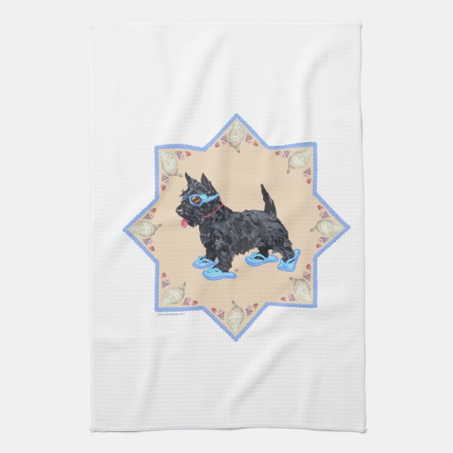 Scottie Blue FlipFlops Towel (Vertical)