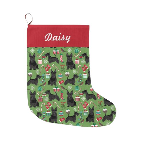 scottie christmas stocking scottish terrier design