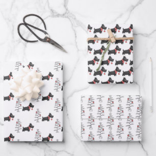 Scottie Christmas Wrapping Paper Sheets