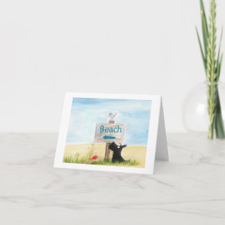 Scottie Dog 'Beach' Greeting Card