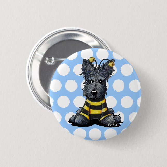 Scottie Dog Bee Button (Front & Back)