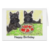 Scottie dog birthday card art  Scottish terrier (Front Horizontal)