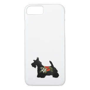 Scottie Dog Breed Boho Floral Silhouette iPhone 8/7 Case