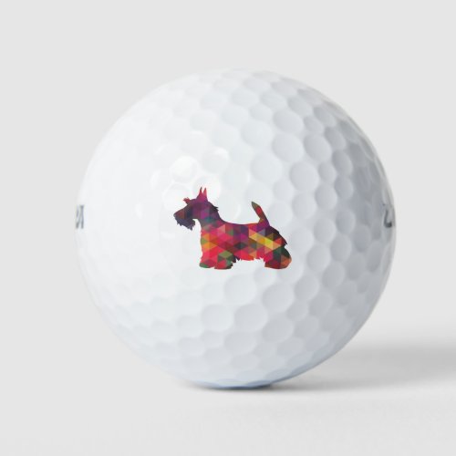 Scottie Dog Breed Geo Silhouette Multi Golf Balls