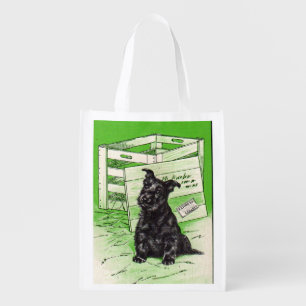 Scottie dog by special delivery reusable grocery bag