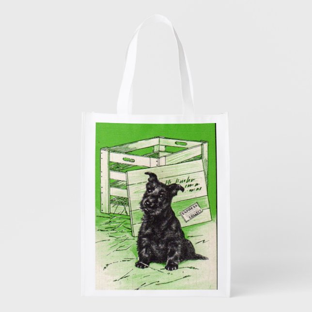 Scottie dog by special delivery reusable grocery bag (Front)