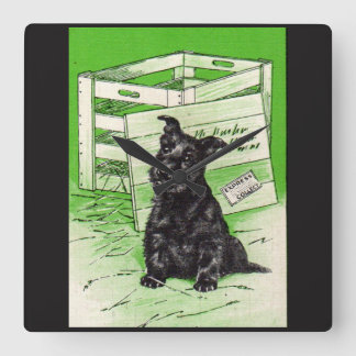 Scottie dog by special delivery square wall clock