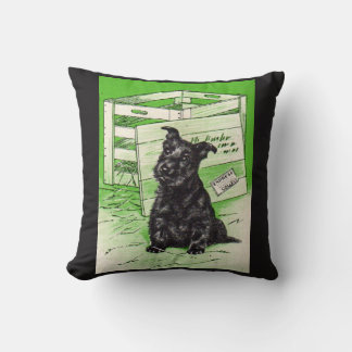 Scottie dog by special delivery throw pillow