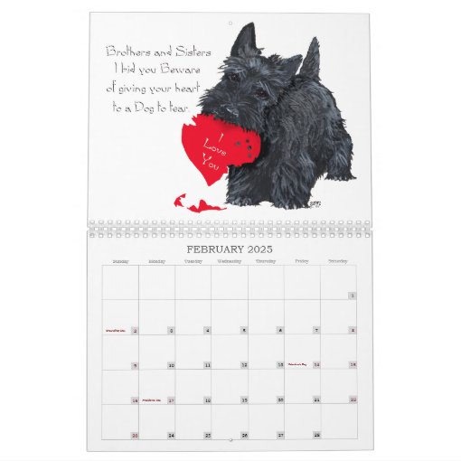 Scottie Dog Calendar Zazzle