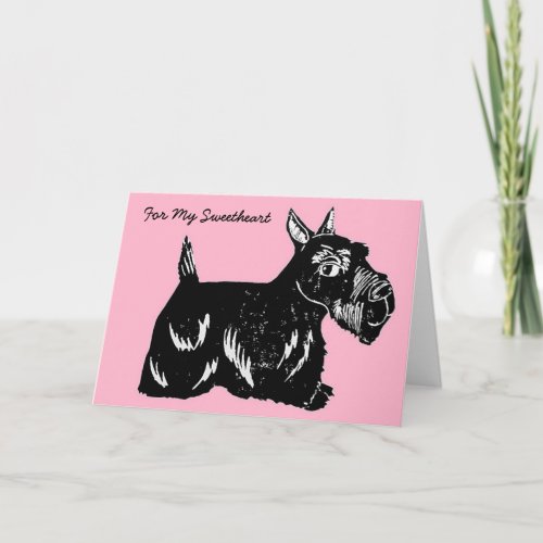 Scottie Dog For My Sweetheart Valentines Day Card