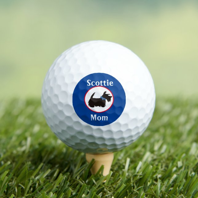 Scottie dog Golf balls, Scottie mom golfing Golf Balls (Insitu Tee)