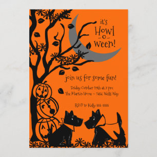 Scottie Dog Halloween Invitation