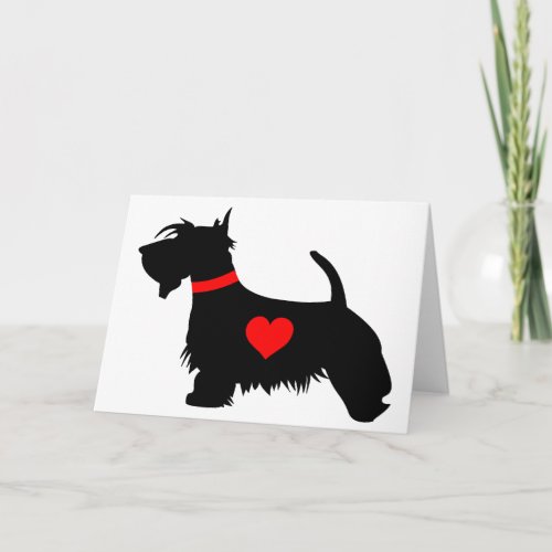 Scottie dog heart greeting card