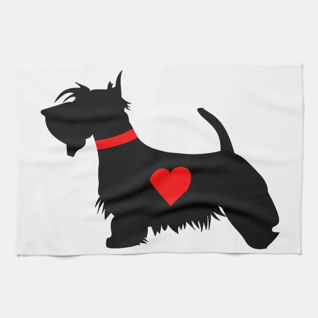 Scottie dog kitchen towel (Horizontal)