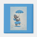 Scottie dog lady carrying umbrella magnet