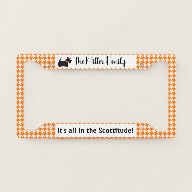 Scottie dog License Plate Frame, personalized License Plate Frame (Front)