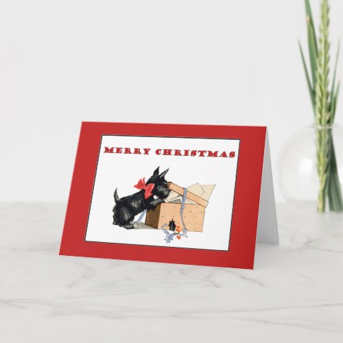 Scottie Dog Merry Christmas card