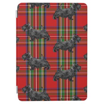 Scottie Dog On Red Scottish Tartan Ipad Air Cover by packratgraphics at Zazzle