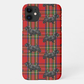 Scottie Dog On Red Scottish Tartan Iphone 11 Case by packratgraphics at Zazzle