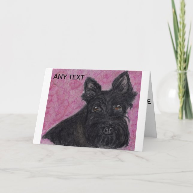 Scottie dog Personalised greetings card birthday (Front)