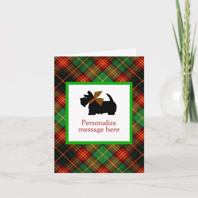 Scottie Dog Personalized Holiday Greeting Card (Front)