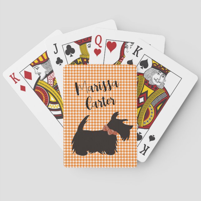 Scottie dog playing cards, Personalized cards (Back)