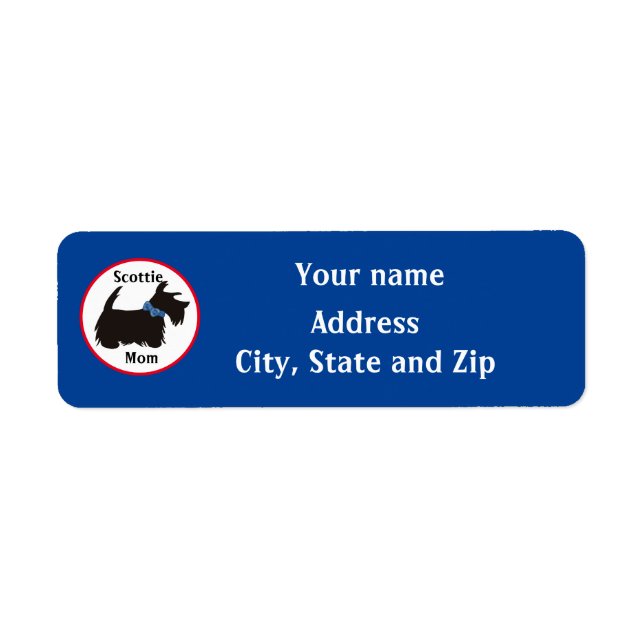 Scottie dog Return address  Scottish terrier dog Label (Front)