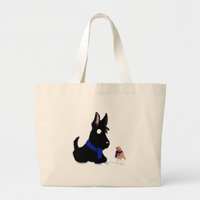 Scottie Dog & Robin Large Tote Bag (Front)